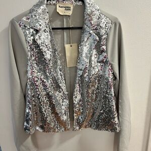 Savanna Jane Size Small Silver‎ Sequin NWT Jacket
